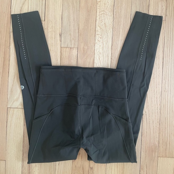 Lululemon Fast Free Crop II *Nulux 19" Olive Crop Leggings - Picture 5 of 6